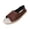 Brown, variant on Boho Chic Slip-Ons, Flat Casual Footwear, Embroidered Letter Detail, Wide Width Shoes for Women, Women's Espadrille Fishmouth Mule Sandals, Closed Back Slip-On Casual Shoes, Brown 5.5