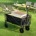 thumbnail image 4 of JOINSUN Heavy Duty Wagon Cart with All-Terrain Wheels, Collapsible for Sand, Beach, Gardening, Black, 4 of 8