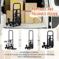 thumbnail image 6 of TROPOW Folding Stair Climber Hand Truck and Dolly, 330 LB Capacity Portable Stair Climbing Cart with Telescoping Handle, Trolley Cart Luggage Cart for Moving, Shopping, Travel, Office Use, Black, 6 of 7