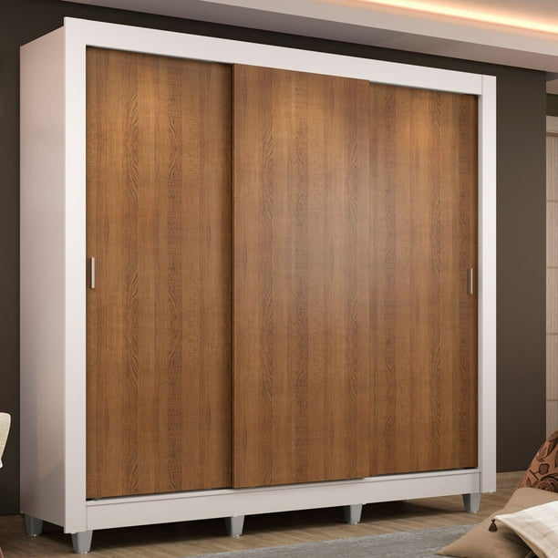Ropero Closet Madesa Lyon 3 Puertas Corredizas con Pies B/M