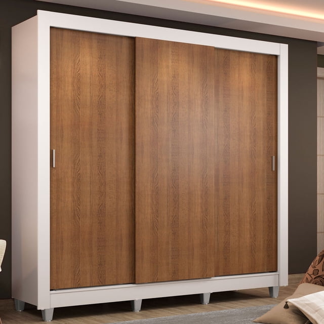 Ropero Closet Madesa Lyon 3 Puertas Corredizas con Pies B/M