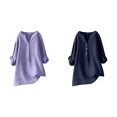 thumbnail image 1 of (2-Pack) Rinsvye Womens Solid Color Long Sleeve Mandarin Collar Blouse Women Clothing Timeless Design, 1 of 4