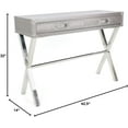 thumbnail image 3 of Empire Art Direct  Silver Lizard Exotic Leather Console Table with Stainless Steel Legs K-D, 3 of 14