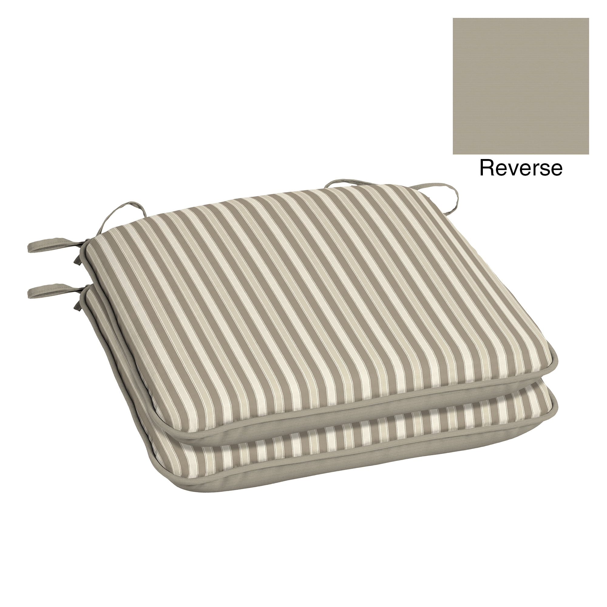 Better Homes & Gardens Taupe Stripe 19"W x 18"D Outdoor Patio Universal