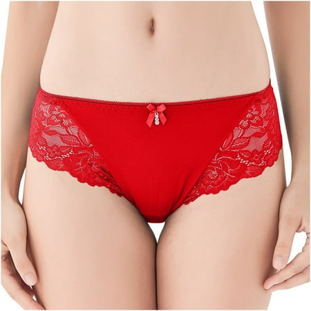 

KEJIG Stylish，Swim Cloth Lace Mid-waist Women s Panties Lining Cotton Women s Briefs
