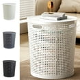 thumbnail image 7 of Laundry Hamper, Large Capacity Storage Basket, Plastic Imitation Rattan Dirty Clothes Organizer with Lid and Handles, Durable Ventilated Laundry Basket for Home Use, 7 of 7