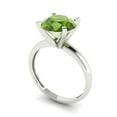thumbnail image 2 of Solitaire Engagement Ring for Women - 2.5ct Natural Peridot in 18K White Gold Promise Ring, 2 of 6