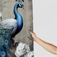 thumbnail image 3 of Fenyluxe Peacock Flowers Art Deco Pretty Bathroom Shower Curtain Set with Hooks, Sustainable Polyester Fiber Fabric, Chic Modern Design, Various Sizes 60x72, 3 of 7