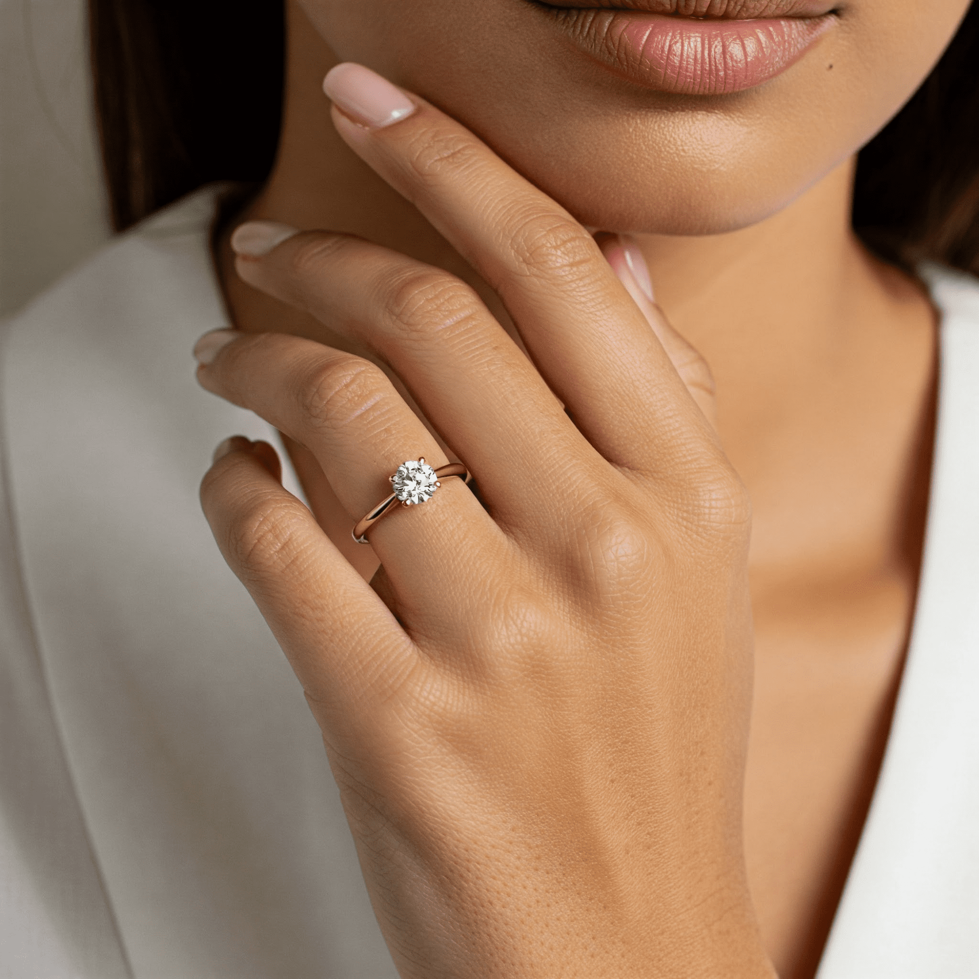Tilo Jewelry 14K Yellow Gold 1 Carat Solitaire Round Brilliant Engagement Wedding Ring | Size 6 | Classic Engagement Ring for Women