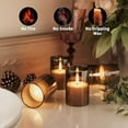 thumbnail image 2 of 12Pack Flickering Flameless LED Candles with Timer, Battery Powered - Small Pillar & Votive, Clear (2"X3"), 2 of 10