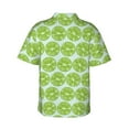 thumbnail image 3 of Goofa Green Lemon Slices Hawaiian Shirt for Men, Unisex Summer Beach Casual Short Sleeve Button Down Shirts,Aloha Tropical Floral print shirt-Large, 3 of 9