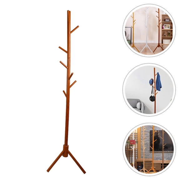 LABSERRON Rustic Coat Rack Brown Synthetic Material 1Pcs 68.9X16.9X16.9in