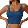 thumbnail image 3 of Goofa Deep Blue Glitter Printed Sports Bras for Women, High Impact Running Bra Workout Crop Tank Tops Longline Sports Bra Push up-XX-Large, 3 of 9