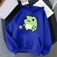 thumbnail image 2 of Fall Oversize Hoodies For Women Cute Cartoon Letter Print Hooded With Pocket Lightweight Sweatshirts Blue, 2 of 3