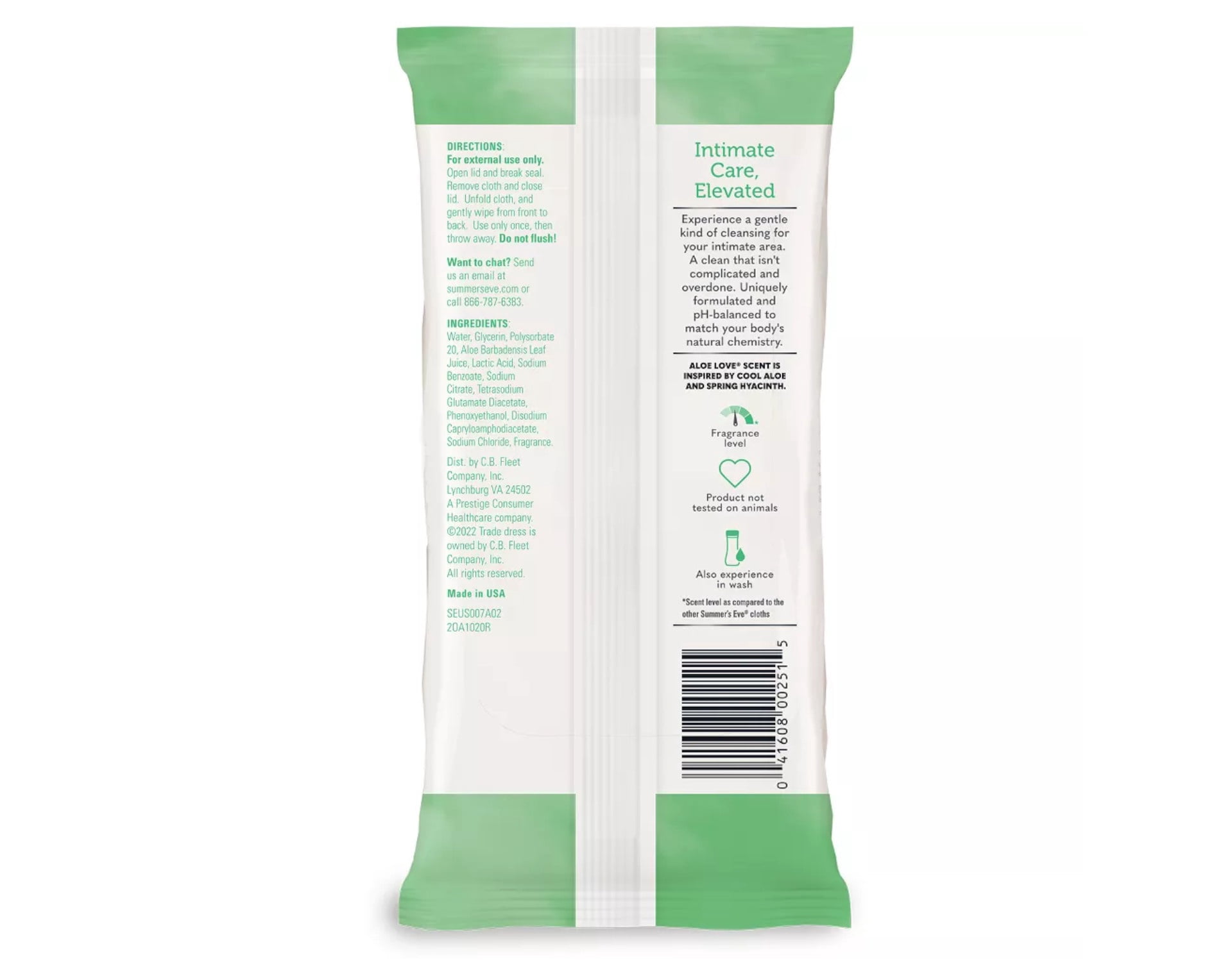 Summers Eve Cleansing Cloths 32 Count Aloe Love,32 Count (Pack of 6)