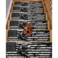 thumbnail image 2 of Stair Treads for Wooden Steps, American Flag Peel and Stick Stair Treads with Reusable Adhesive, Black US Flag Eagle Non Slip Indoor Stairs Runner Rugs Mats for Elders Dogs 8"x30" 7PCS, 2 of 7