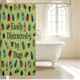 thumbnail image 3 of Erosebridal Playful Beetles Shower Curtain 72Wx84L,Rustic Nature Wildlife Theme Bathroom Shower Curtain,Green Blue, 3 of 5