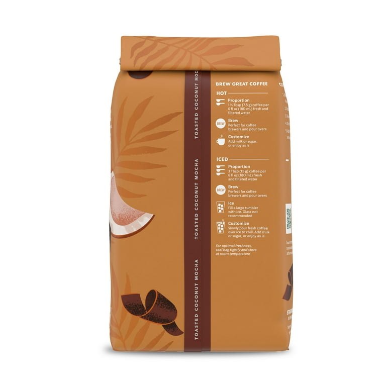 Starbucks Iced Toasted Coconut Mocha Coffee, Light Roast