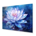thumbnail image 2 of Designart "Blue Pink Lotus Pond Reflections of Tranquility" Floral Metal Art Print, 2 of 5
