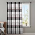 thumbnail image 4 of Black Grey Plaid Sheer Curtains 45 Inches Long, Modern Abstract Ombre Gingham Checkered Light Filering Curtains, Breathable Simi Curtain Privacy Drapes for Kitchen Bathroom Small Window Treatment, 4 of 9