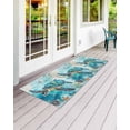 thumbnail image 2 of Vintage Teal Front Door Mat Sea Turtle Coral Starfish Marine Life Nautical Welcome Doormat Indoor Outdoor Entrance Floor Mat Non-Slip Washable Runner Rug for Front Porch Decor 18x47 Inch, 2 of 6
