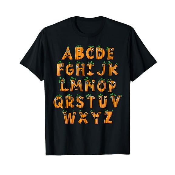 Pumpkin ABC Halloween Alphabet Costume School Teacher Kids T-Shirt