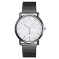 thumbnail image 1 of Reloj de pulsera de cuarzo ajustable informal con esfera redonda de aleación simple para mujer (negro + blanco), 1 of 4