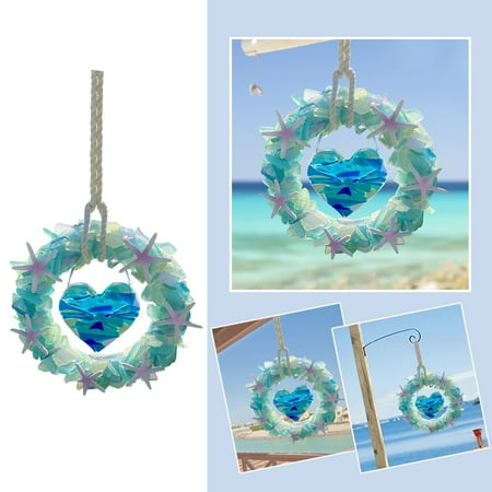 

Pgeraug Love Pendant Wreath Decoration Decorative Resin Wreath Love Colorful Crafts Sea Home Decor Hangs Blue