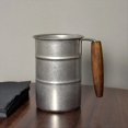 thumbnail image 5 of Jarra de Cerveza Retro de Acero Inoxidable de 350 Ml con Asa de Madera, Anticaída, para Acampar, para Exteriores, para Café y Viajes., 5 of 5