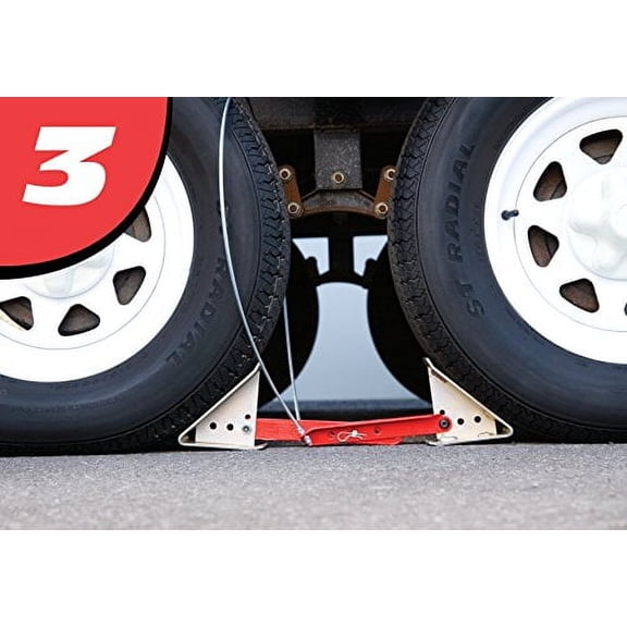 Fastway ONESTEP XL Wheel Chock for Tandem Axle Trailers and RVs-16 Inches to 30 Inches Long-Qty 1