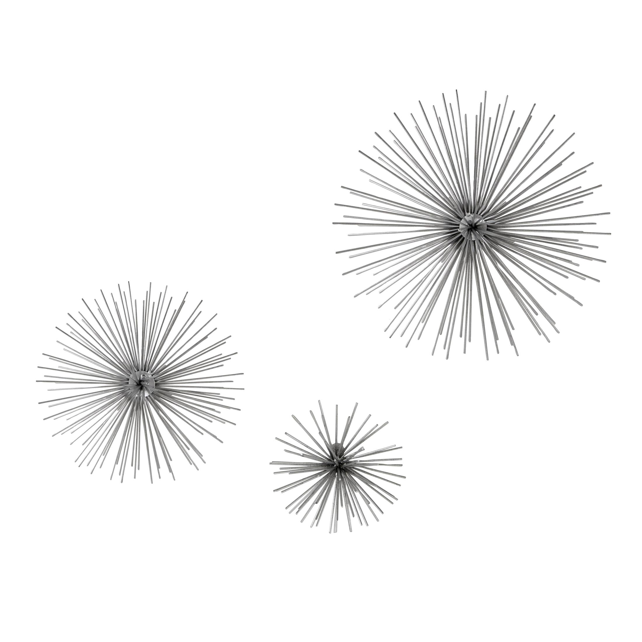 CosmoLiving by Cosmopolitan Silver Metal 3D Starburst Wall Decor (3 Count)