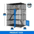 thumbnail image 3 of Uforic 55" Large 4 Tier Cat Cage, Indoor Cat Enclosures with Large Hammock, DIY Cat Playpen Metal Kennel for 1-3 Cats,28"L x 41"W x 55"H,Black, 3 of 9