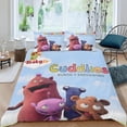 thumbnail image 2 of Los Cuddlies Conjunto de sábanas temático, trío de piezas, cómodo y amigable con la piel, diseño único, regalo de decoración para el hogar para familiares, amigos y fans, 90 cm * 190 cm, 2 of 6