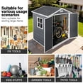 thumbnail image 6 of Garden Storage Shed, 6ft x 4ft Plastic Outdoor Storage with Floor and Lockable Door Plastic Garden Shed for Backyard, Lawn, Gray, Grey Outdoor Storage Shed,Plastic Large Storage Shed, 6 of 6