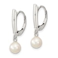 thumbnail image 2 of Auriga Fine Jewelry 925 Sterling Silver Rh-plated White 6-7mm FWC Pearl Leverback Dangle Earrings for Women, 2 of 6