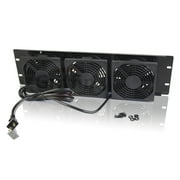 Rackmount Exhaust Cooling Fan by Griffin - 3U Ultra-Quiet Triple Fans - Keep Studio Equipment Gear Cool Rack Mount on Network IT Server - UL Approved Temperature Control Panel for DJ PA AMP Cabinet