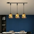 thumbnail image 2 of Kiven H-Type Track Lighting, 3-Light Tiffany Halo Track Pendant Light with Glassl Lampshade, Track Light Pedant Adjustable Length for Bedroom Kitchen Island Home Shop, 2 of 7