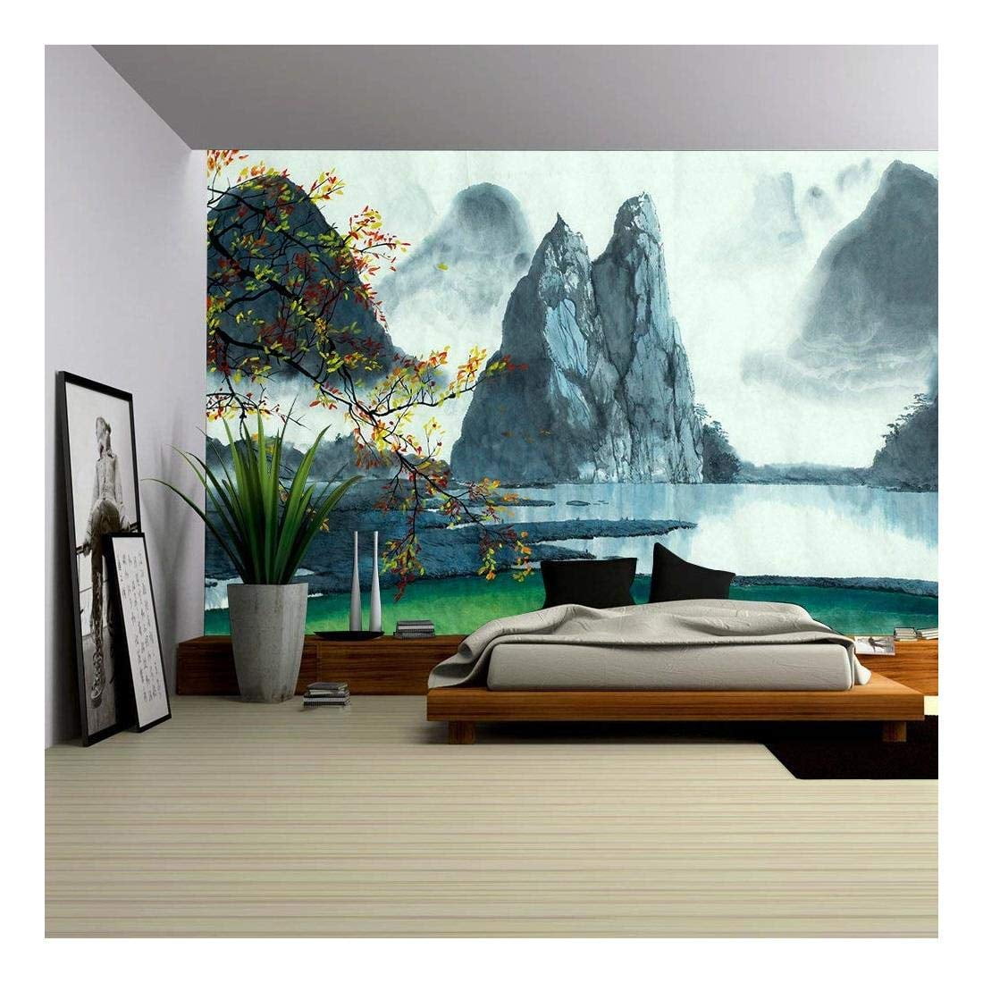 Photo wallpaper Wall mural Removable Self-adhesive Mountain lake 