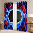 thumbnail image 2 of Manfei Sport Blackout Curtains Set of 2 (38x54 Each), Neon Honeycomb Living Room Curtains, Red Blue Black, 2 of 5