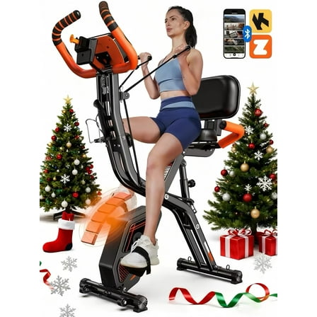 pooboo 4in1 Foldable Exercise Bike Indoor Cycling Bike Magnetic Stationary Bike Fitness Gym Workout 300lb