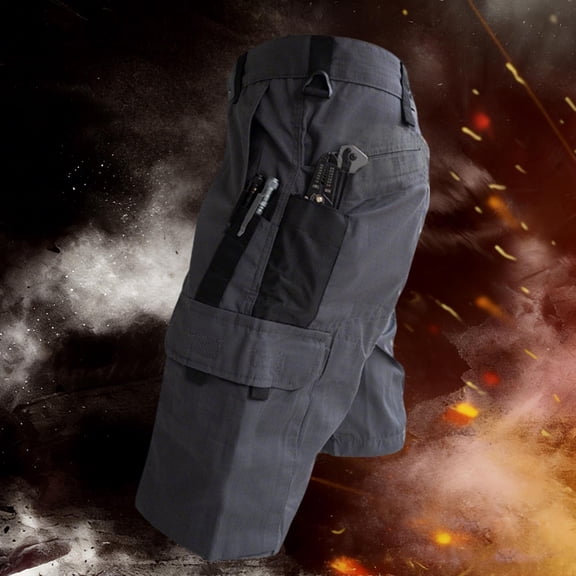 Nuoqisi Men's Hiking Shorts Tactical Stretch Outdoor Cargo Short Pants Quick Dry Work Hiking Fishing Shorts with Multi Pockets(No Belt)