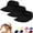 Black, variant on WCJM Women's Foldable Wide Brim Sun Visor Hat UPF 50+ Lightweight Ponytail Cap for Summer Beach Boating Fishing