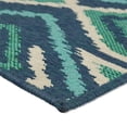 thumbnail image 6 of Noble House Myrtle 90x63" Indoor/Outdoor Fabric Geometric Area Rug in Navy/Green, 6 of 13