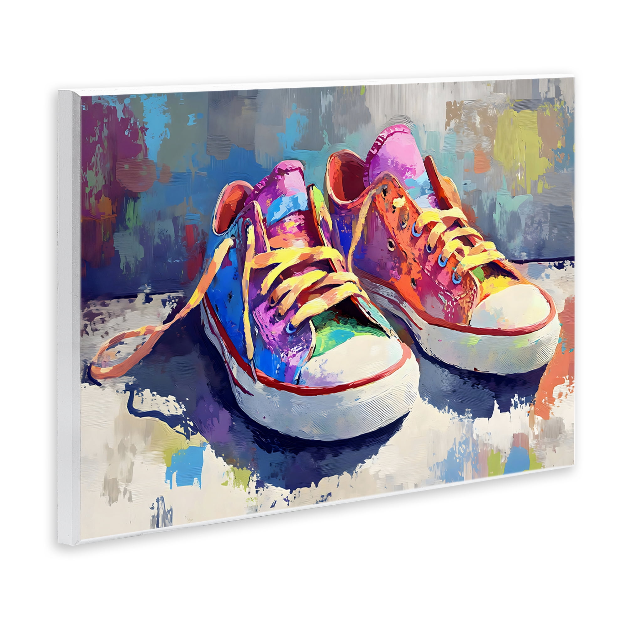 Stupell Industries Colorful Low Top Sneakers Wall Plaque Art, design by Creative Studio