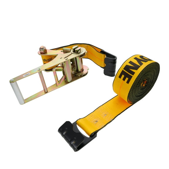 Kinedyne 3 in. by 30 ft. Flat Hook Ratchet Strap - Yellow