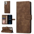 thumbnail image 1 of Wallet Case for iPhone 12, iPhone 12 Pro Credit Card Holder,  [RFID Blocking] Soft inner Cover PU Leather With Strap Kickstand Magnetic Flip Folding Cover for iPhone 12 Pro / 12 6.1",Brown, 1 of 10