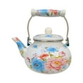 thumbnail image 1 of Hervidor de agua, hervidor de té esmaltado, utensilios de cocina florales con asa, olla de cocina, tetera decorativa, cafetera para cocina de estufa, 1 of 8