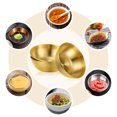 thumbnail image 2 of Miangastore 10 Pcs Plats à Sauce Soya pour Sushi, Bols à Trempette en Acier Inoxydable Bols Ronds pour Sauce Soya, Mini Bol d'Assaisonnement pour Collation Sushi Fruit Entrée Dessert ( Doré ), 2 of 9