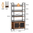 thumbnail image 2 of Yartaka Bookshelf with Doors Industrial Bookcase with 4 Tiers Open Storage Shelves Rustic Bookshelves Tall Display Rack Cabinet Farmhouse Bookshelf for Bedroom, Living Room, Home Office, Brown, 2 of 9