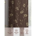 thumbnail image 6 of Brown Floral Sheer Curtains 63 Inch Length 2 Panels Set Window Treatments, Vintage Spring Botanical Flowers Rod Pocket Semi Curtains for Living Room/Bedroom/Kitchen Décor, 104"W x 63"L, 6 of 7